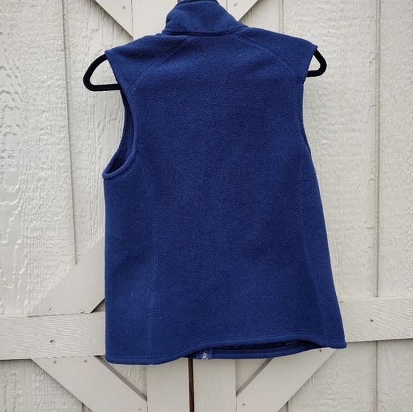 Patagonia Womens Vest Large Synchilla Blue Fleece 2 Pocket Full Zip 25905 LOGO - Picture 3 of 10
